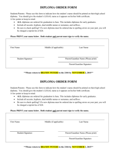 diploma order form - South Johnston High School