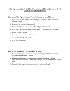 Statistical Decision-Making Resources-Teacher Notes