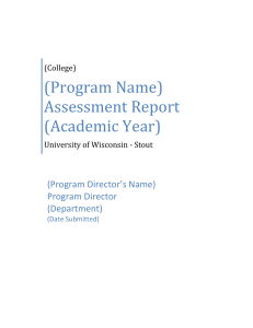 (Program Name) Assessment Report (Academic Year)