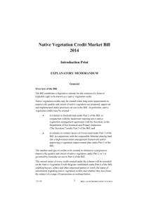 Native Vegetation Credit Market Bill 2014