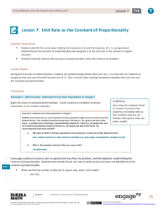 Lesson 7: Unit Rate as the Constant of Proportionality