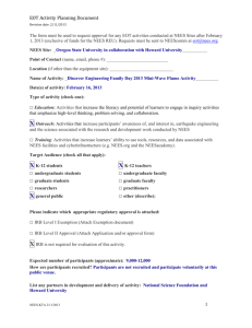 Sample EOT Activity Planning Document - For a Single