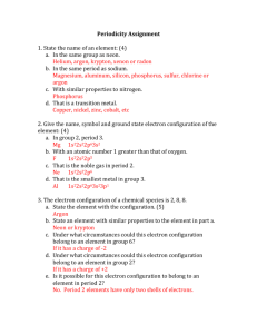 Periodicity Assignment Answer Key