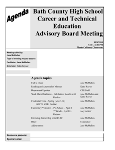 CTE advisory meeting Agenda-Minutes 10-8-14
