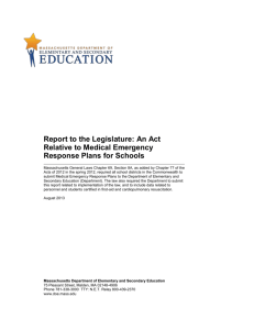 An Act Relative to Medical Emergency Response Plans for Schools