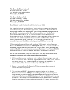 Letter to Senate Leaders (TSCA)