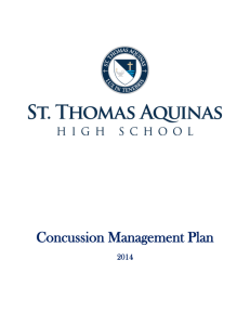 Concussion Management Plan - St. Thomas Aquinas High School