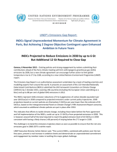 INDCs signal unprecedented momentum for climate