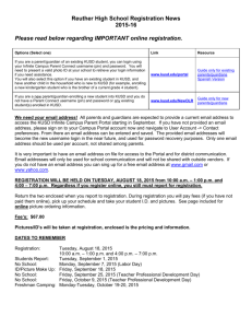 Reuther High School Registration News 2015