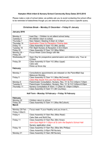 Community Diary Dates - Hampton Wick Infant & Nursery School