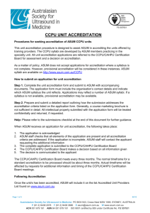 Unit Accreditation Application - Australasian Society for Ultrasound
