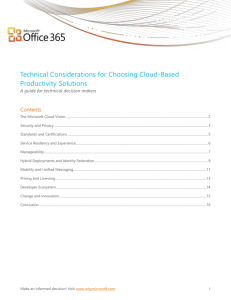 Technical Considerations for Choosing Cloud