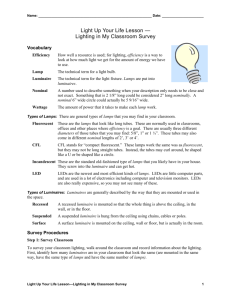 Lighting in My Classroom Survey (doc)