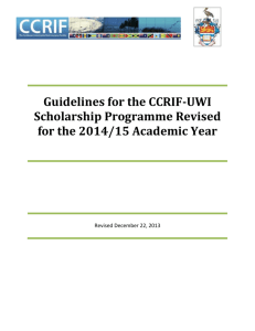 Guidelines for UWI-CCRIF Scholarship Programme