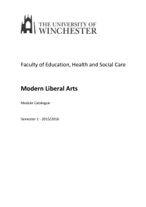 Modern Liberal Arts - University of Winchester