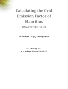 Calculating Grid Emission Factor of Mauritius - CDM