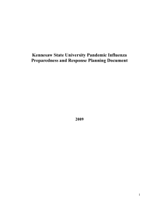 Kennesaw State University Pandemic Influenza Preparedness and