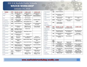 Printer friendly schedule & map - Winter Workshop