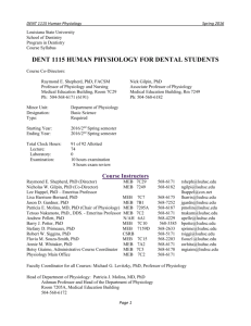 Dental Physiology 1115