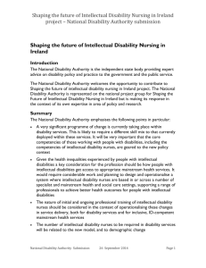 Shaping the future of Intellectual Disability Nursing in Ireland project