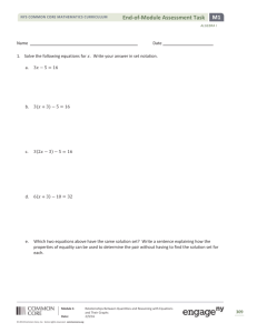 Algebra I-M1-End-of-Module Assessment