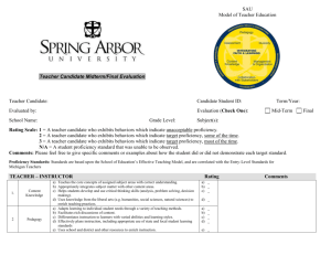 Evaluation form - Spring Arbor University