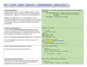 Linked Lists Using Pointers