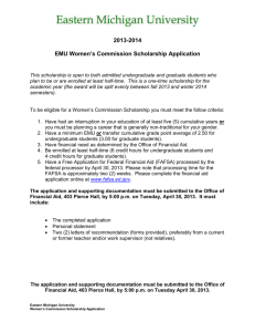 EMU Women`s Commission Scholarship Application