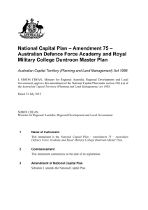 ADF Academy and Royal Military College Duntroon Master Plan