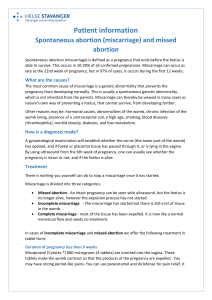 Patient information Spontaneous abortion (miscarriage) and