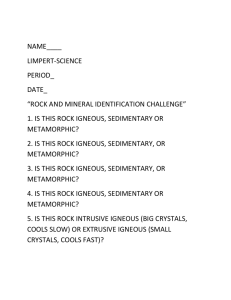 rock identification challenge 2013