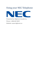 NEC Using your Telephone and Voicemail