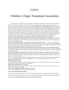 COTA Children`s Organ Transplant Association The road through a