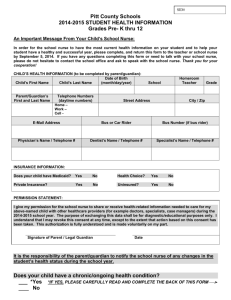 Student Health Information Form