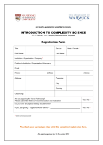 Registration Form - Complexity Institute