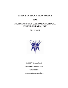 Ethics in Education Policy for Morning Star School Pinellas Park