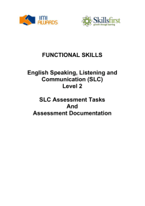 L2 English SLC Assessments Tasks & Assessment