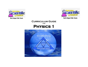 Physics 1 * Curriculum Guide