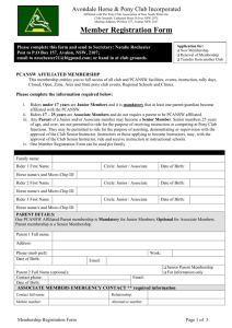 Membership form - Avondale Pony Club