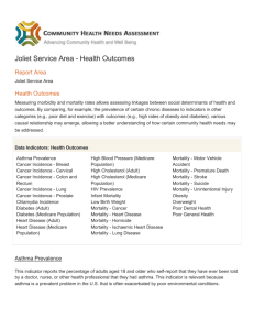 Joliet Service Area - Health Outcomes