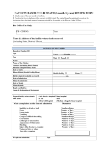 Facility Based Child Death Review Form (Revised )
