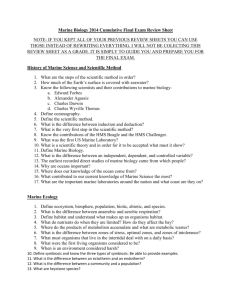 Marine Biology 2014 Cumulative Final Exam Review Sheet NOTE