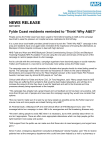 Fylde Coast residents urged to Think! Why A&E?