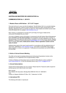 AUSTRALIAN MASTERS SKI ASSOCIATION Inc.