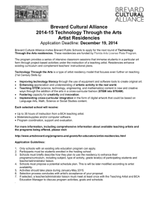 Brevard Cultural Alliance 2014-15 Technology Through the Arts