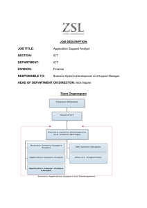 Application Support Analyst Job Description 2015