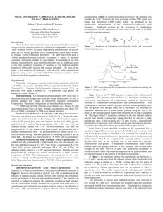 The Characterization and Novel Synthesis of Acid Terminated Poly