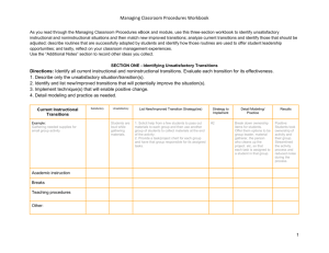 230: Managing Classroom Procedures Worksheet