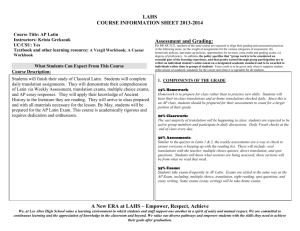 Latin AP 2013 Course Info