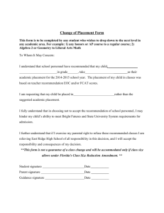 Change of Placement Form
